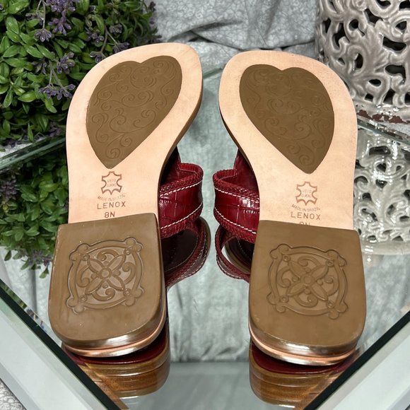 Brighton Lenox Crocodile Leather Sandals - NEW - Picture 6 of 6